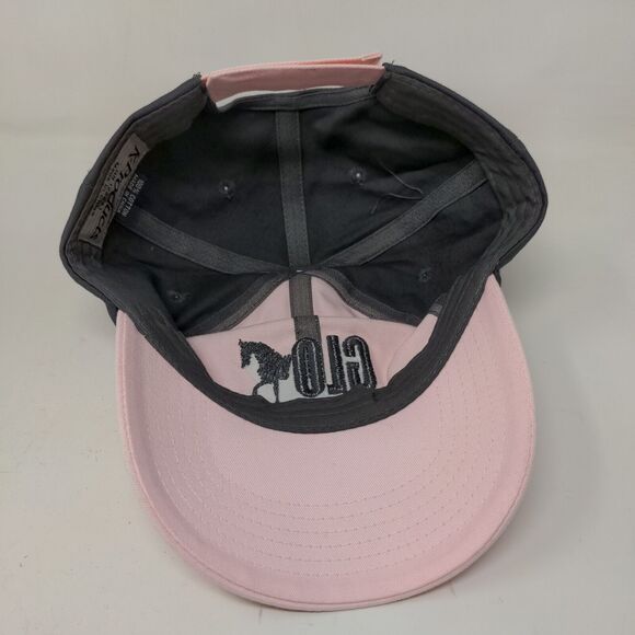 Glo For Life Women's Strapback Hat Pink Gray Embroidered Horse Equestrian Logo - Picture 6 of 7